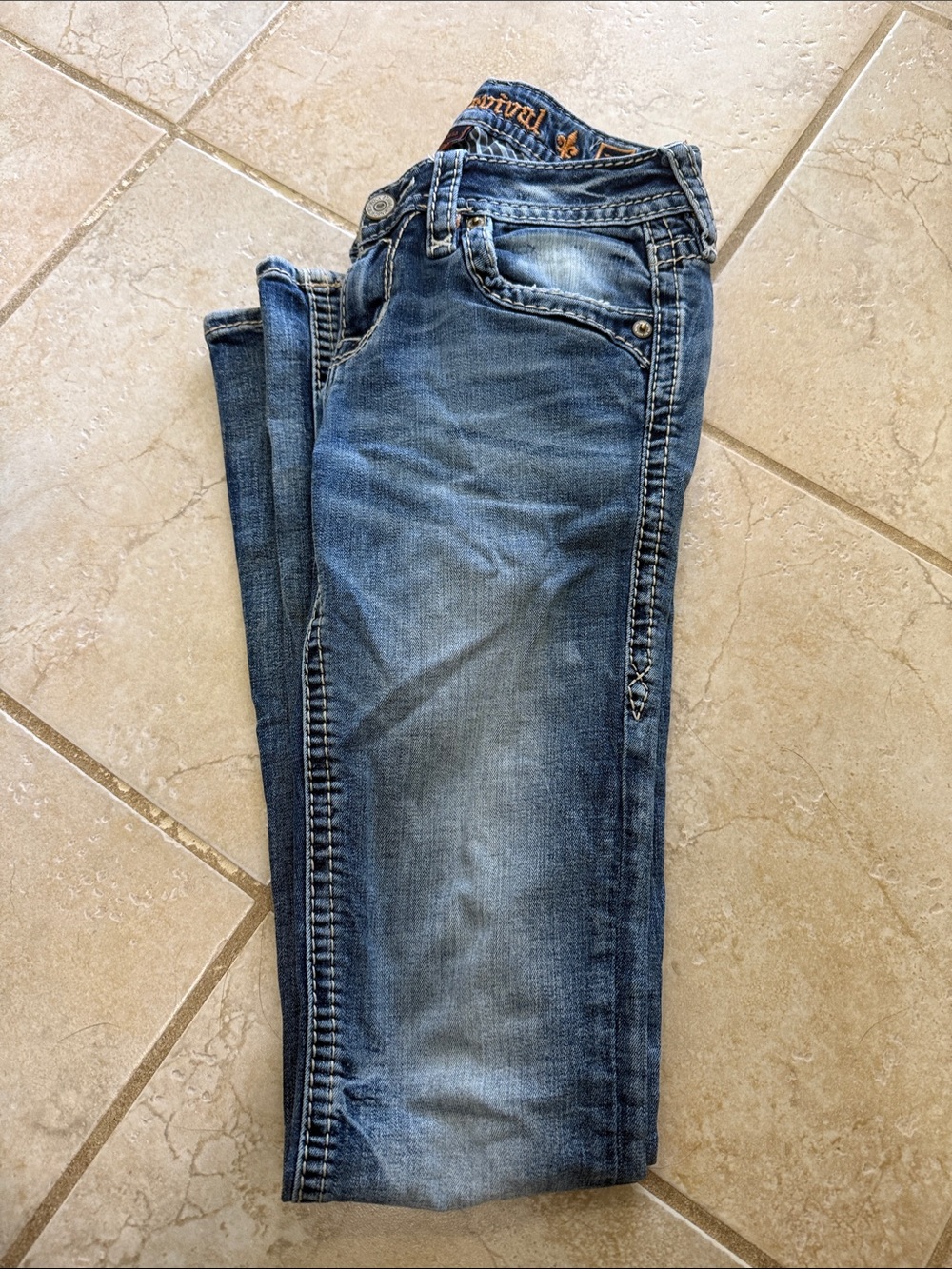 Rock Revival Skinny Jeans in Medium Blue Wash